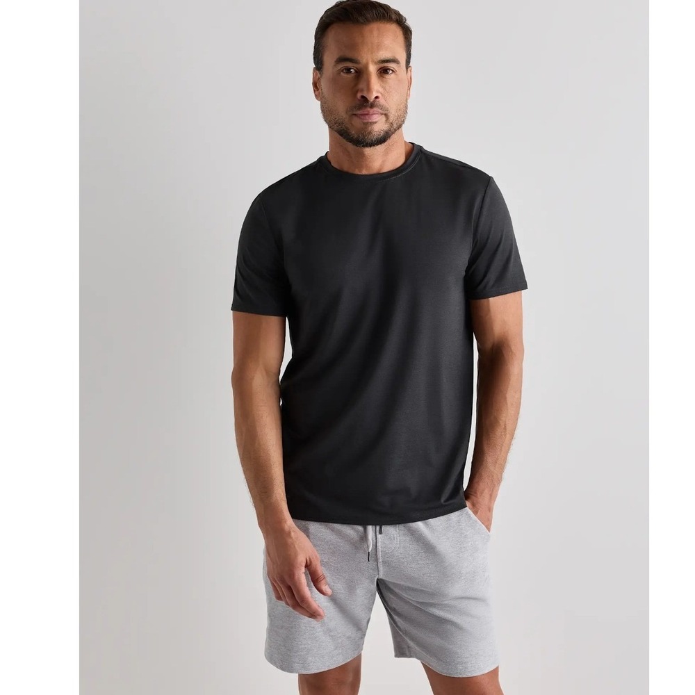 Quince Black Flowknit Breeze Performance Tee NWT Size Medium